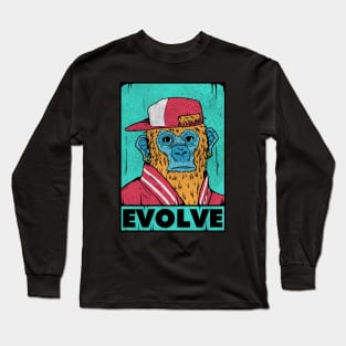 Ape Pop Art Evolve Vintage Retro Art Long Sleeve T-Shirt